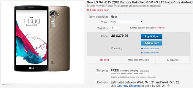 Fotografía - [Alerta Trato] Desbloqueado LG G4 (H815) sigue bajando de precio, disponible por $ 380 en eBay